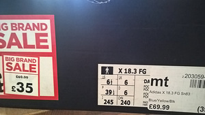 Adidas футб.обувь s 39.3 подходит на 37-38 (3 фото из 3)