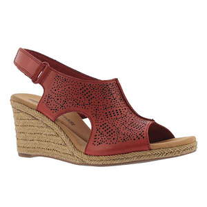 Clarks punased täisnahast wedge rihmikud, 40-41, uued (5 foto / 10)