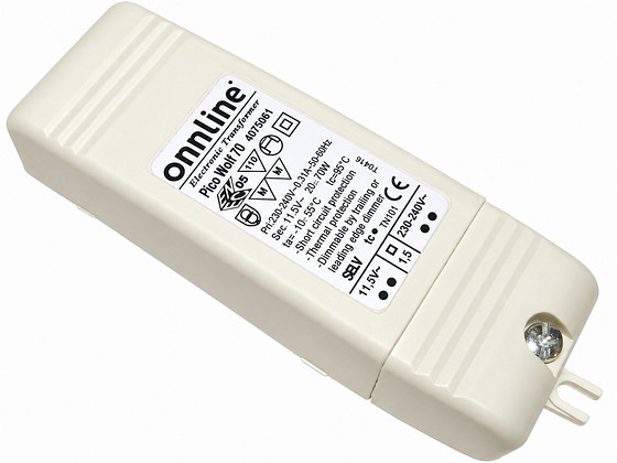 Elektrooniline trafo 12V, 20-70W, Onnline, Pico Wolf 70