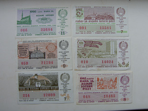 ENSV loteriipiletid 1977-1990 11 tk. (1 foto / 2)