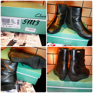 Clarks täistalaga mustad täisnahast poolsaapad, 39 1/2-UK6 (3 foto / 3)