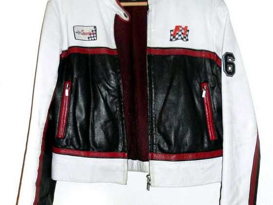 Formula1 эффектная куртка из натуральной кожи, 40-42-L-XL