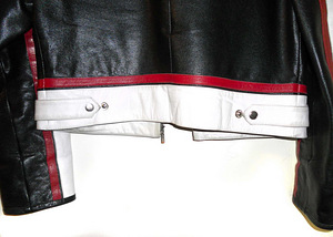 Formula1 effektne must-valge-bordoo täisnahktagi, 40-42-L-XL (6 foto / 10)