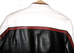 Formula1 effektne must-valge-bordoo täisnahktagi, 40-42-L-XL (8 foto / 10)