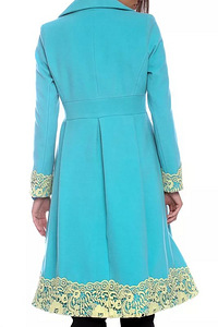 Vintage türkiissinine pitsiga k/s mantel,44-46 (XL-2XL), uus (8 foto / 9)