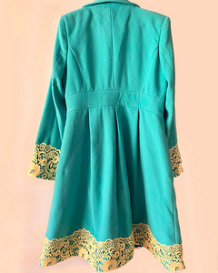 Vintage türkiissinine pitsiga k/s mantel,44-46 (XL-2XL), uus (7 foto / 9)