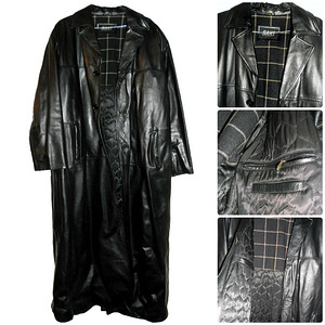 Saki Leather täisnahast meeste soe must pikk mantel, 54-XL (3 foto / 9)
