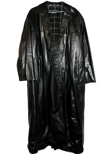 Saki Leather täisnahast meeste soe must pikk mantel, 54-XL (6 foto / 9)
