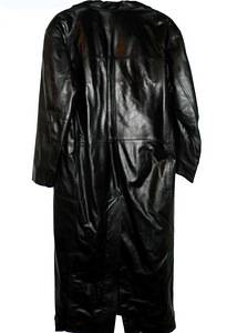 Saki Leather täisnahast meeste soe must pikk mantel, 54-XL (7 foto / 9)