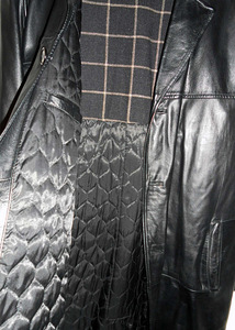 Saki Leather täisnahast meeste soe must pikk mantel, 54-XL (8 foto / 9)