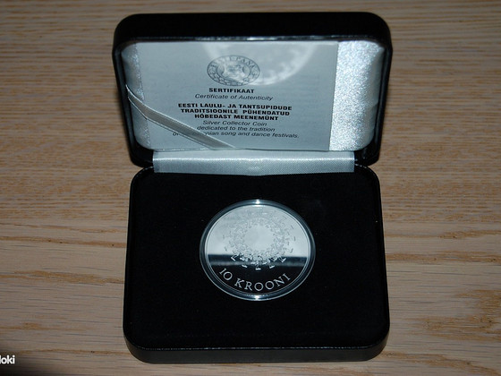 Эстония, серебряная памятная монета 10 крон 2009