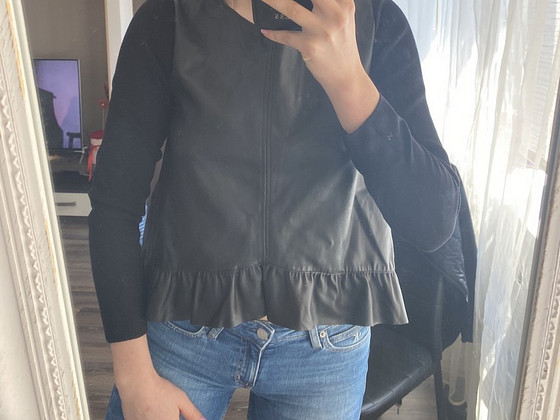 Zara кофта из кожи