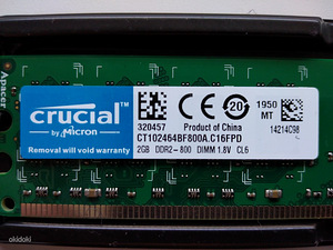 8GB 4X2GB RAM DDR2 PC2-6400 DDR2-800MHz PC UUS (1 foto / 2)