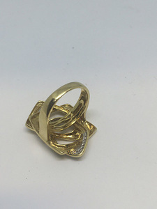 Kuld sõrmus brilliantidega 750 proov (№635) (2 foto / 3)