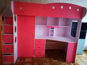 Двухъярусная кровать со столом и шкафом Кровать-чердак Salo (6 фото из 6)
