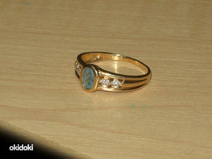Kuld sõrmus teemantidega 585 proov (№332) (2 foto / 3)