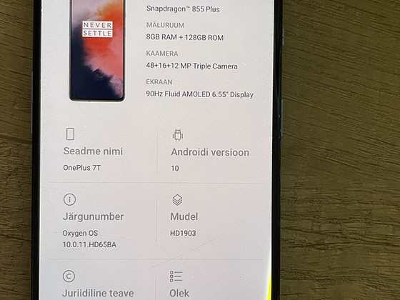 Oneplus 7T 8 ГБ ОЗУ, 128 ГБ ПЗУ