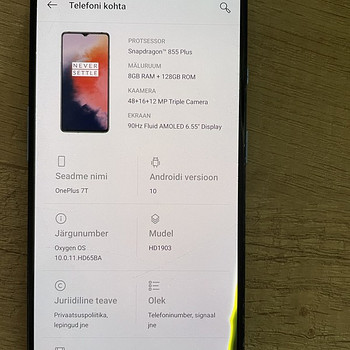 Oneplus 7T 8 ГБ ОЗУ, 128 ГБ ПЗУ