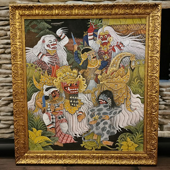 Бирманская (Мьянма) живопись 1940-1950 холст картина маслом