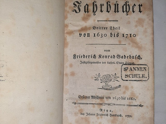Livlandiche Jahrbucher 1781
