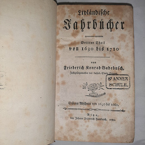 Livlandiche Jahrbucher 1781 (1 foto / 2)