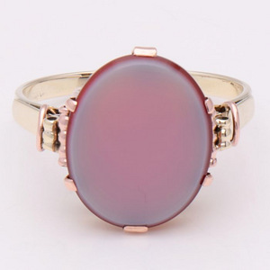 14 kt. Gold - Ring - Layers stone (2 nuotrauka iš 5)