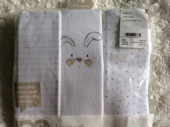 Новые боди MotherCare (в упаковке 3 шт.) 86 см (12-18 м)