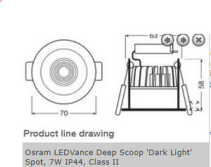 Osram LEDVance Deep Scoop 'Dark Light' Spot, 7W IP44, 12V (1 foto / 2)
