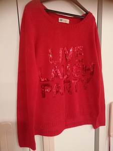 H&M punane sviiter Live Laught Party uus 146-152 (2 foto / 4)