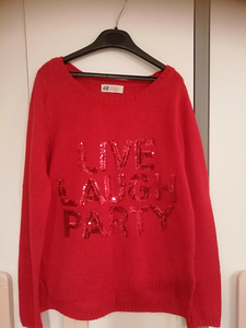 H&M punane sviiter Live Laught Party uus 146-152 (4 foto / 4)