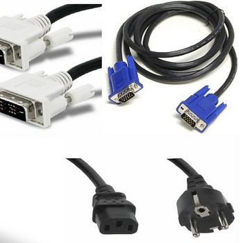 DVI, VGA, HDMI, DP, USB-C, питание 220В кабели и переходники