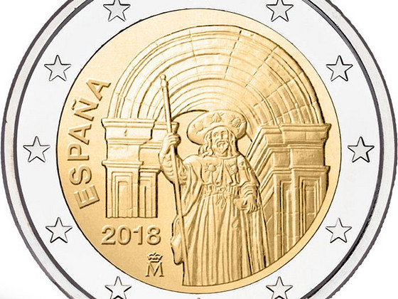 Испанский 2 евро 2018 Сантьяго-де-Компостела, UNC