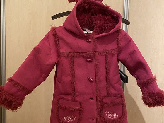 Дубленка на девочку р.116 и шапка Lenne