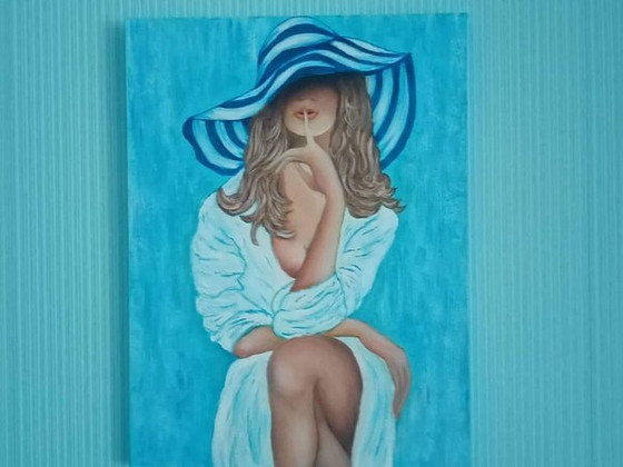 Картина маслом с Lady Hat