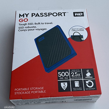 Western Digital My Passport Go 500GB SSD, USB 3.0 Blue