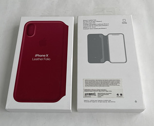 Apple iPhone X Leather Folio , Taupe/Black/Berry (3 фото из 3)