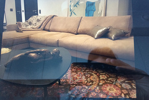Exquisite, delicate Furninova nubuck sofa (1 foto / 3)