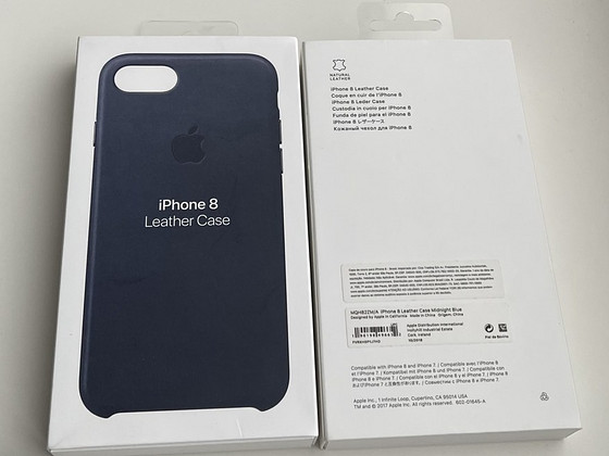 iPhone 8 Leather Case Black/Midnight Blue/Saddle Brown