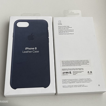 iPhone 8 Leather Case Black/Midnight Blue/Saddle Brown