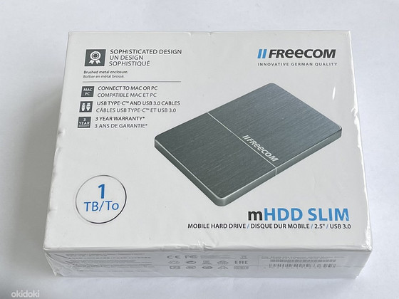 Freecom mHDD Mobile Drive Metal 1TB Slim - Space Grey/Silver