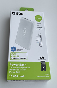 SBS Ultra-slim and fast-charging 10000mAh power bank (1 фото из 3)