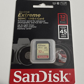 SanDisk Extreme SDHC 32GB 45MB/s Class 10 UHS-I U3