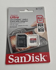 SanDisk Ultra microSDXC 64GB 80MB/s UHS-I Class10 + Adapter (1 foto / 2)