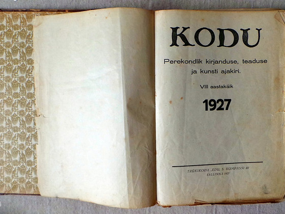 KODU. Perekondlik ajakiri 1927a.