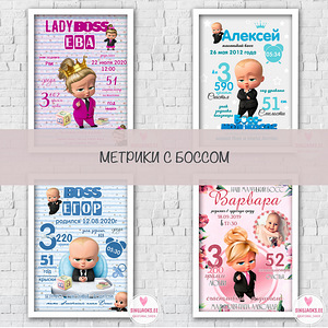 Метрики для мальчиков и девочек, постер с данными малыша (2 фото из 10)