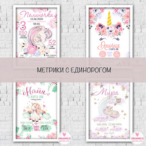 Метрики для мальчиков и девочек, постер с данными малыша (3 фото из 10)