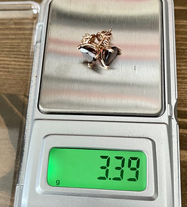 Новые серьги с гранатом (натуральный), золото 585 пробы (2 фото из 2)
