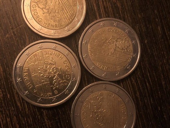 2-евро Финская Юбилейная монета 4шт GEORG HENRIK WRIGHT 2016