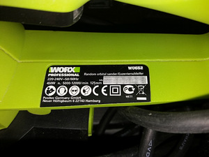 WORX WU652 125мм Эксцентриковая шлифмашина (5 фото из 6)