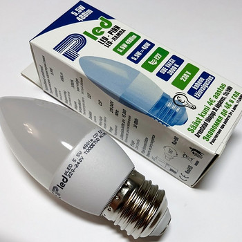 LED lamp 5,5W=40W, E27, Pled, C37, Pluvo